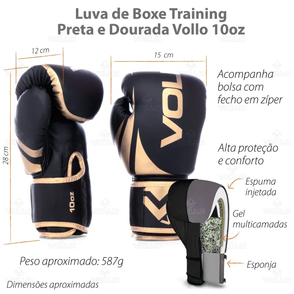 LUVA BOXE TRAINING GOLD 10 OZ