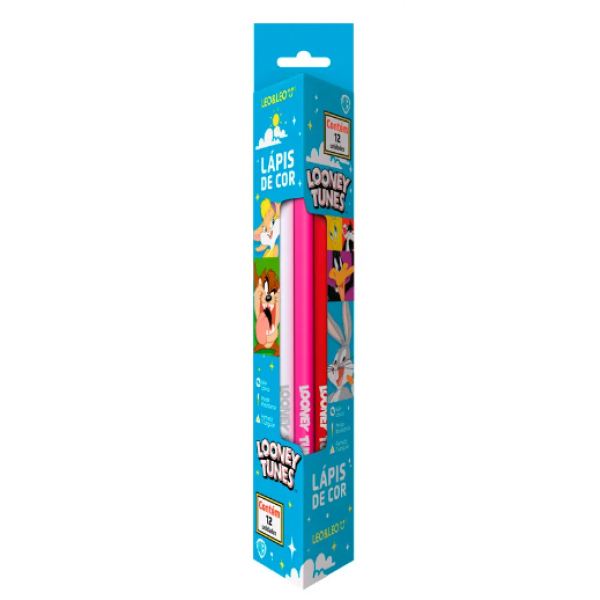 LAPIS DE COR 12 CORES TRIANGULAR LOONEY TUNES LEO&LEO