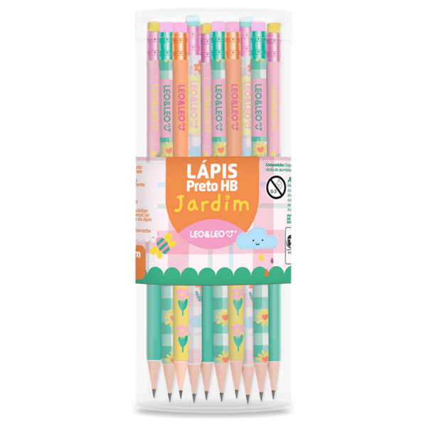 LAPIS GRAFITE HB RESINA JARDIM RED C/ BORR. POTE C/ 72 UND LEO&LEO